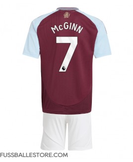 Günstige Aston Villa John McGinn #7 Heimtrikotsatz Kinder 2024-25 Kurzarm (+ Kurze Hosen)